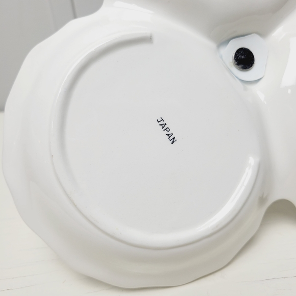 Vintage Japan Divided 3 Section Serving Dish Porcelain Hand Painted Fruit Brass - Picture 2 of 12